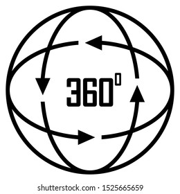 360 degree vector icon isolated on white background