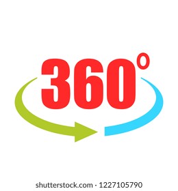 360 degree vector logo illustration isolated on white background