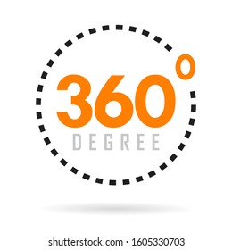 360 degree vector logo isolated on white background