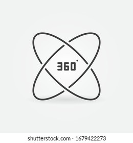 360 degree vector outline concept icon or design element