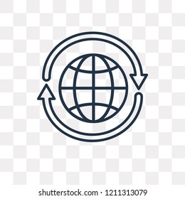 360 degree vector outline icon isolated on transparent background, high quality linear 360 degree transparency concept can be used web and mobile