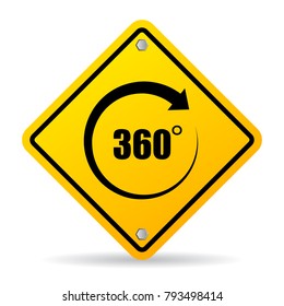 360 degree vector sign illustration isolated on white background
