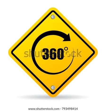 360 degree vector sign illustration isolated on white background