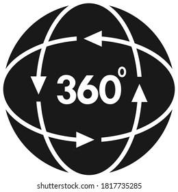360 degree vector sign isolated on white background