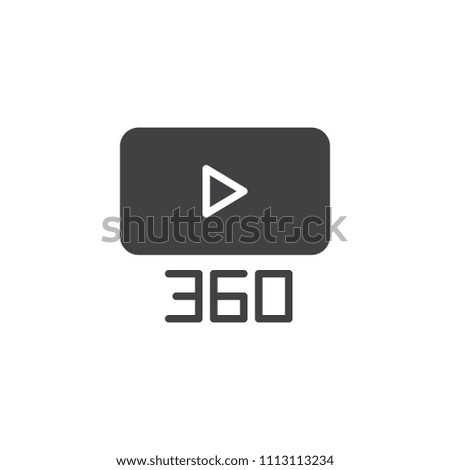 360 degree video content vector icon. filled flat sign for mobile concept and web design. Video play button simple solid icon. Symbol, logo illustration. Pixel perfect vector graphics