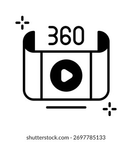 360 degree video icon powered by artificial intelligence technology.