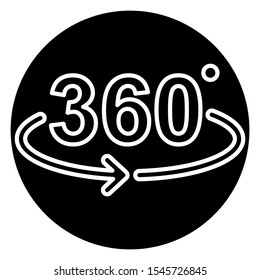 360 degree view icon design. 360 degree view icon in modern outline style design. Vector illustration.