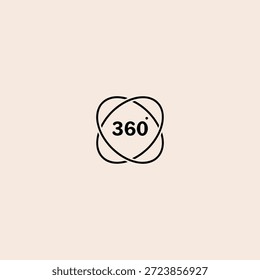 360 graus de visão ícone vetor plano design.