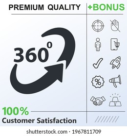 360 degree view icon graphic elements for your work