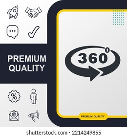 elemento gráfico de icono de vista de 360 grados. Diseño moderno.