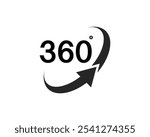360 degree view icon Isolated on white background