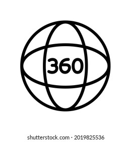 360 degree view icon, Line Vector graphics