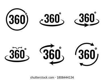 360 degree view icon set - vector illustration .