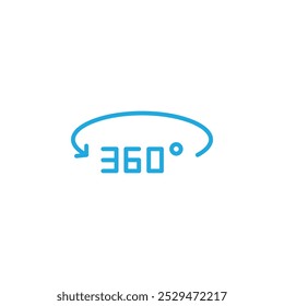 360 degree view icon simple vector symbol