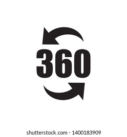 360 degree view icon in trendy flat style design. Vector graphic illustration. Suitable for website design, logo, app, and ui. EPS 10.