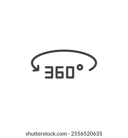 360 degree view icon Vector logo outline