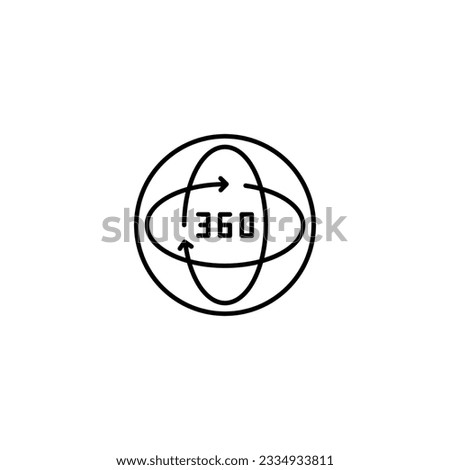 360 degree view line icon. Rotation arrows. Vector illustration