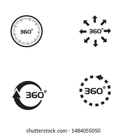 360 Degree View Related Vector Icons design template