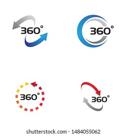 360 Degree View Related Vector Icons design template