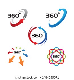 360 Degree View Related Vector Icons design template