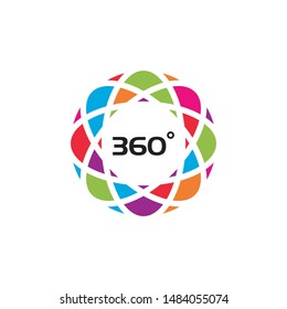 360 Degree View Related Vector Icons design template