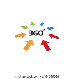 360 Degree View Related Vector Icons design template