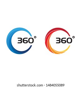 360 Degree View Related Vector Icons design template