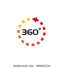 360 Degree View Related Vector Icons design template
