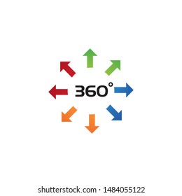 360 Degree View Related Vector Icons design template