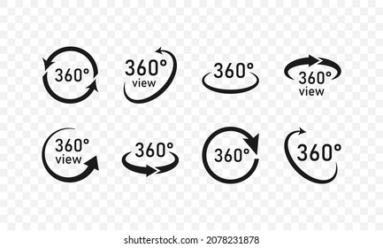 360 Degree View Related vector icon set. Vector EPS 10