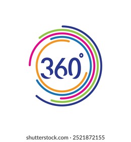 360 Degree View Related Vector Icons design template