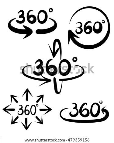 360 Degree View Related Vector Icons for Your Design.