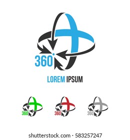 360 Degree View Sign Or Logo.360 Arrow Vector Icon Use For Virtual Reality Icon And Symbol Isolated On White.