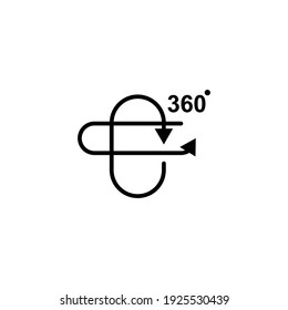 360 degree view. simple illustration mobile concept app line icon and web design. Editable stroke. Design template vector