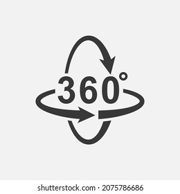 360 degree view symbol. Vector illustration. Eps 10.