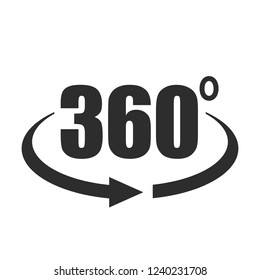 360 degree view vector icon isolated on white background