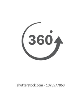 360 degree view vector icon isolated on white background