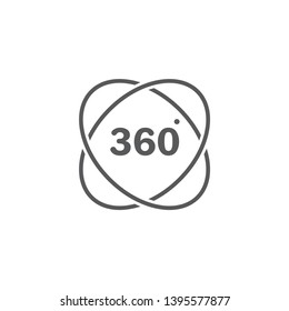 360 degree view vector icon isolated on white background