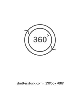 360 degree view vector icon isolated on white background