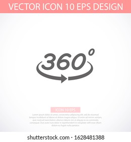 360 degree view vector icon isolated on white background Sign icon 360 degree angle. vector icon Geometric math symbol. vector icon full rotation