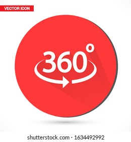 360 degree view vector icon isolated on white background Sign icon 360 degree angle. vector icon Geometric math symbol. vector icon full rotation