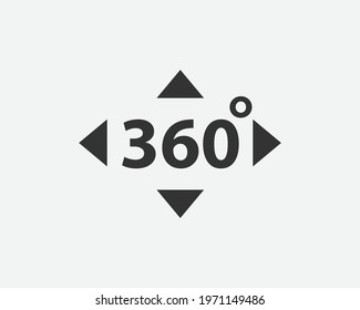 360 degree view vector icon. Signs and symbol for websites, web design, mobile app.