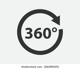 Icono vectorial de vista de 360 grados. Signos y símbolos para sitios web, diseño web, aplicación móvil.