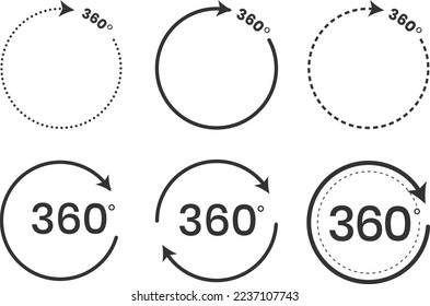 360 Degree View Vector Icons set	