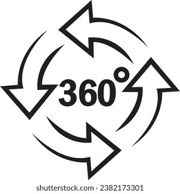 360 degree views icon vector art