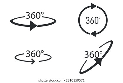 360 degree views of vector circle icons isolated from the background.