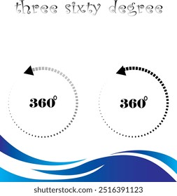 360 degree views of vector circle icons set isolated from the background. indicate the rotation or panoramas to 360