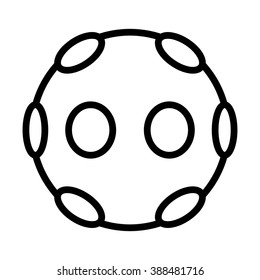 360 degree virtual reality video camera line art vector icon for apps and websites