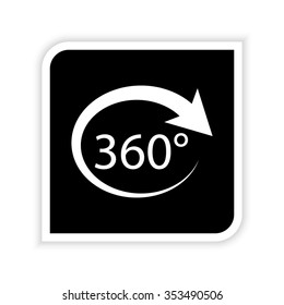 360 degree -  white vector icon
