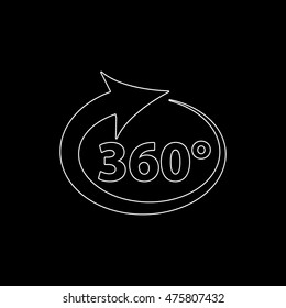 360 degree  - white vector icon